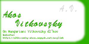 akos vitkovszky business card